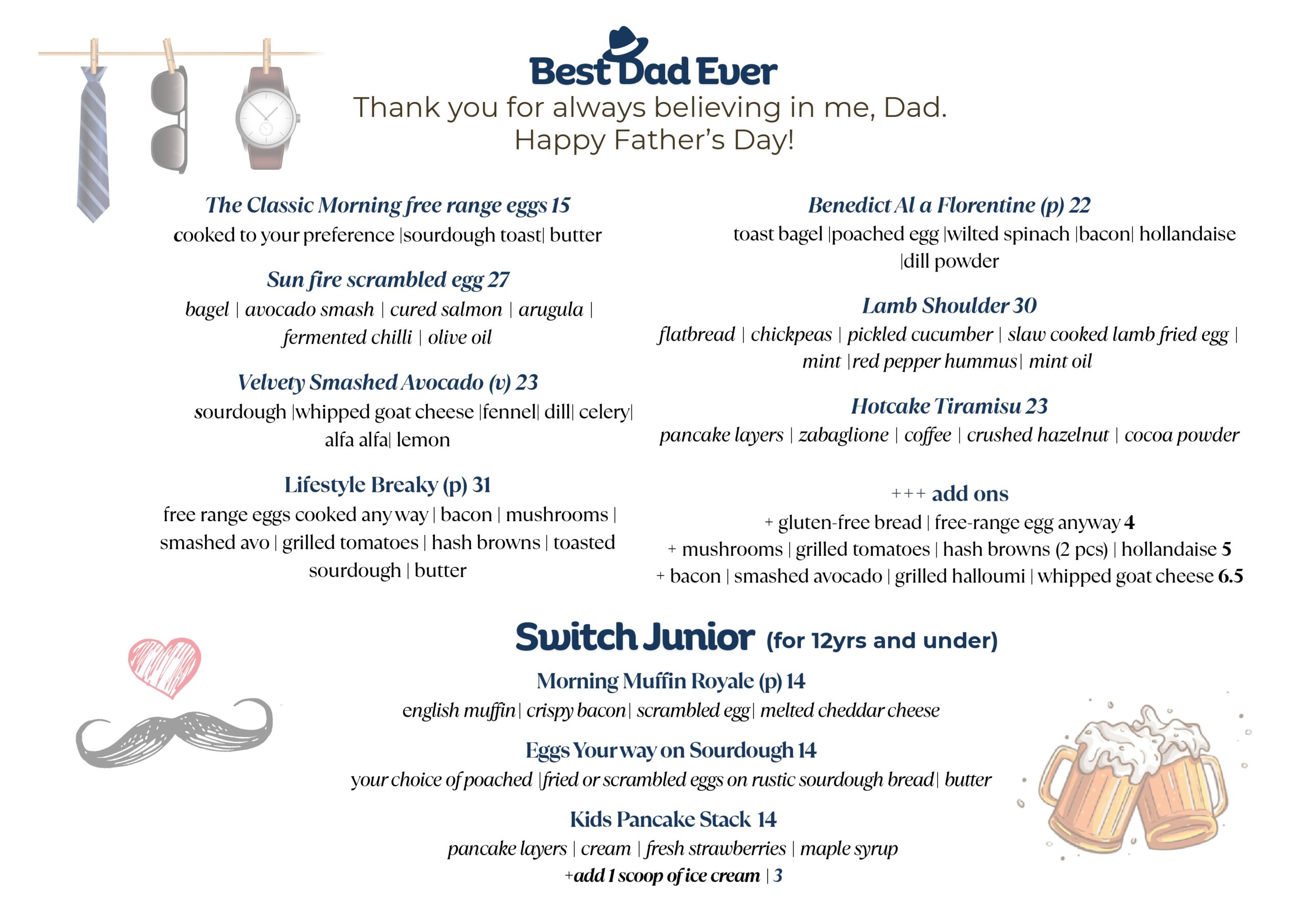 Father's Day Menu Page 1